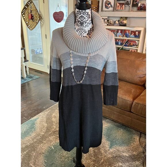 NY Collectiond Striped Sweater Dress - Picture 2 of 6